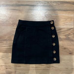 Womens Free People Black Denim Mini Skirt